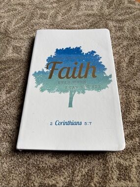 Faith Tree Journal Notebook in White with Blue-Green Design